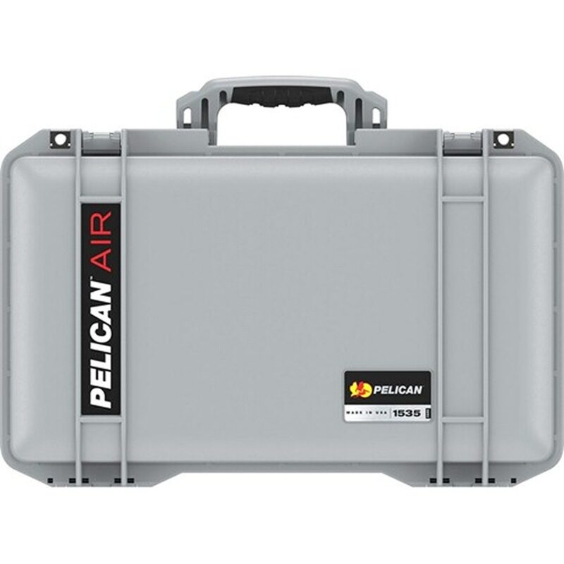 Pelican 1535 Air Silver Protective Hard Case with Pick N Pluck Foam - Waterproof, Crushproof, Dustproof - Model 015350-0002-180