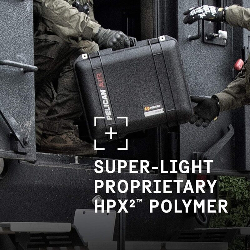 Pelican 1557 Air Black Protective Hard Case with Pick N Pluck Foam - Waterproof, Crushproof, Dustproof - Model 015570-0001-110