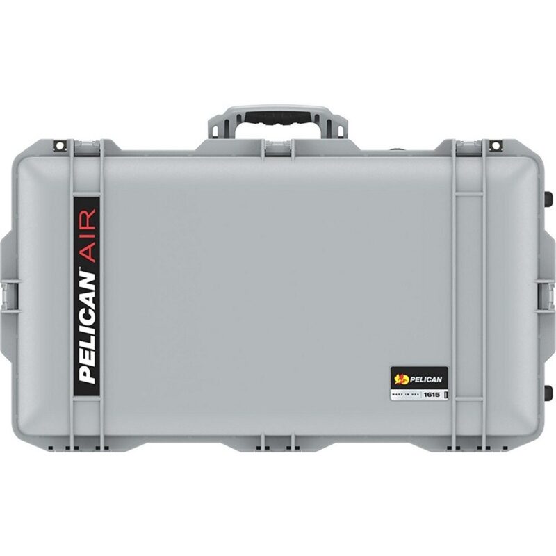 Pelican 1615 Air Silver Protective Hard Case with Pick N Pluck Foam - Waterproof, Crushproof, Dustproof - Model 016150-0001-180