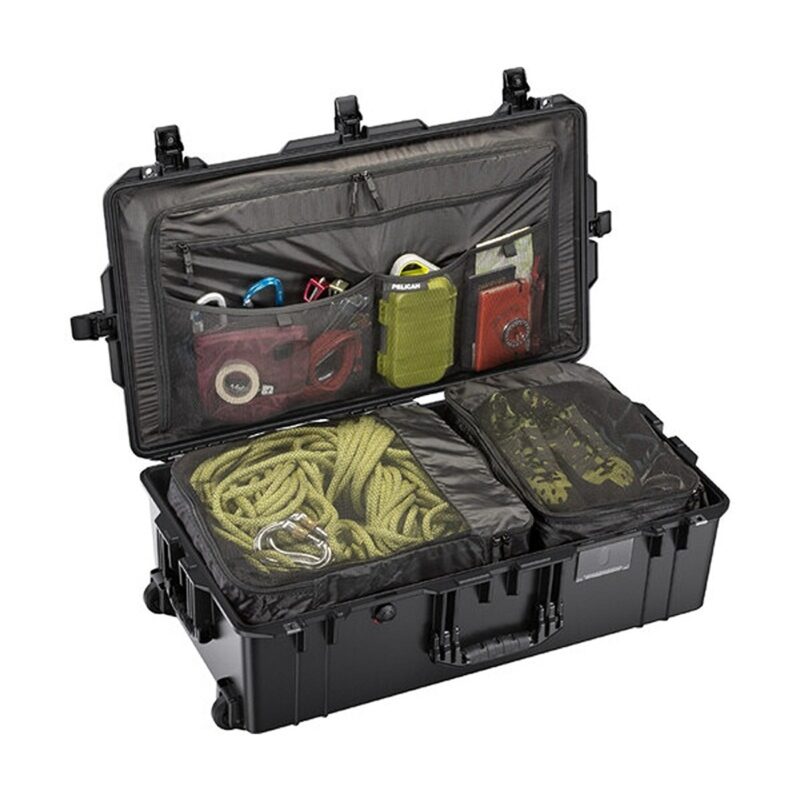 Pelican 1615TRVL Air Black Travel Case with Lid Organizer & Packing Cubes - Waterproof, Crushproof, Dustproof - Model 016150-0080-110