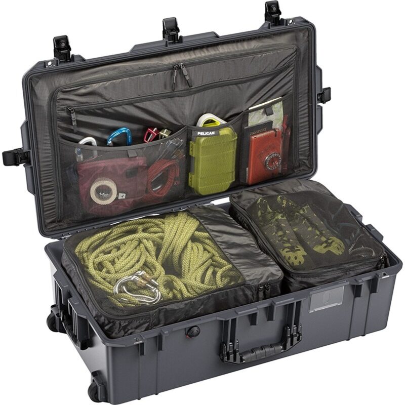 Pelican 1615TRVL Air Charcoal Travel Case with Lid Organizer & Packing Cubes - Waterproof, Crushproof, Dustproof - Model 016150-0080-185