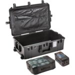 Pelican 1615TRVL Air Charcoal Travel Case with Lid Organizer & Packing Cubes - Waterproof, Crushproof, Dustproof - Model 016150-0080-185