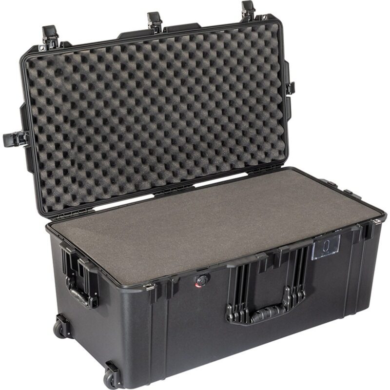 Pelican 1646 Air Black Protective Hard Case with Pick N Pluck Foam - Waterproof, Crushproof, Dustproof - Model 016460-0000-110