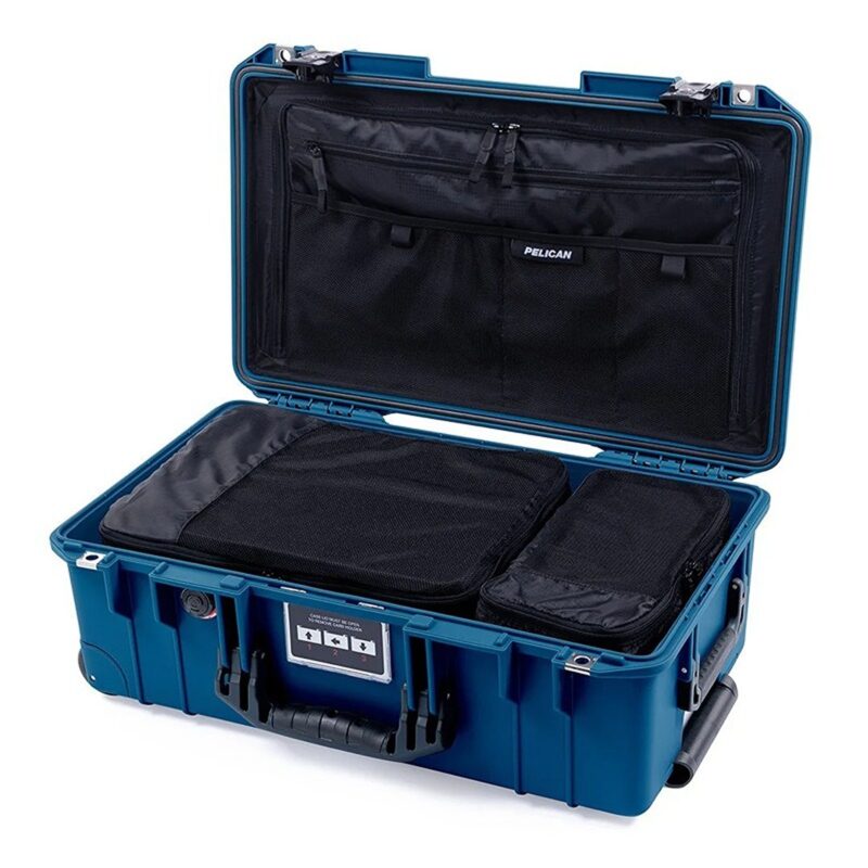 Pelican 1535TRVL Air Indigo Travel Case with Lid Organizer & Packing Cubes - Waterproof, Crushproof, Dustproof - Model 015350-0080-125