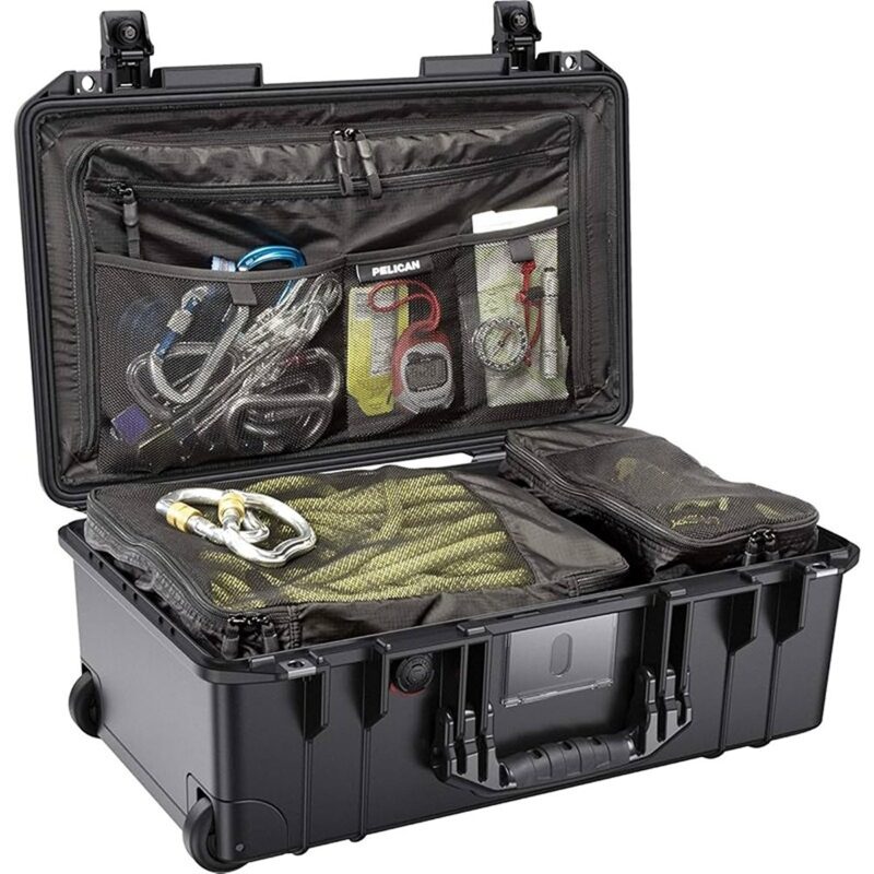 Pelican 1535TRVL Air Charcoal Travel Case with Lid Organizer & Packing Cubes - Waterproof, Crushproof, Dustproof - Model 015350-0080-185