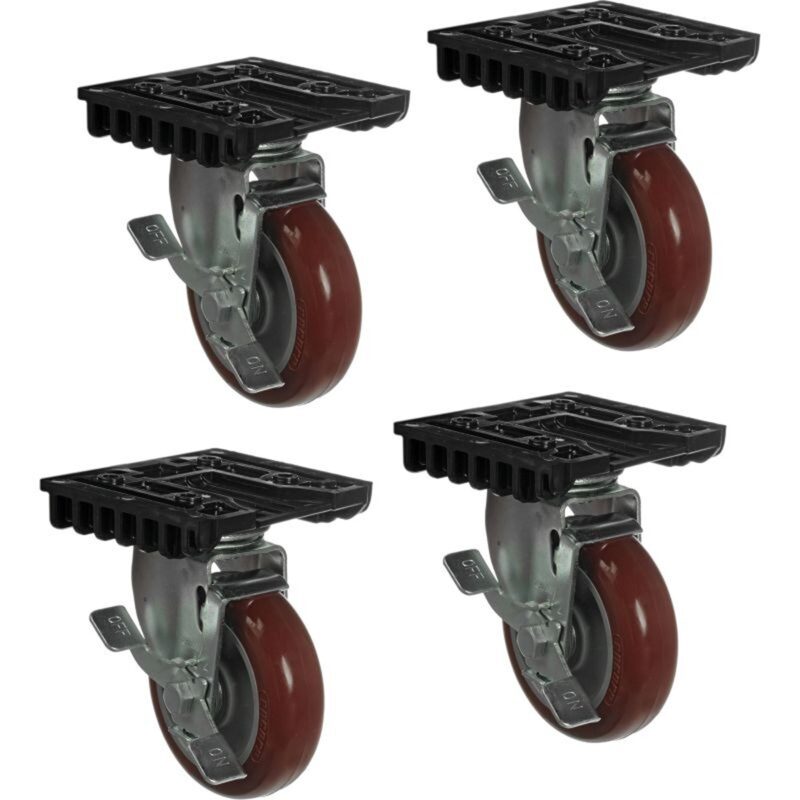 Pelican 0507 Caster Wheel Kit Removable Wheels with Brakes for 0500 & 0550 Transport Case - 0500-340-000