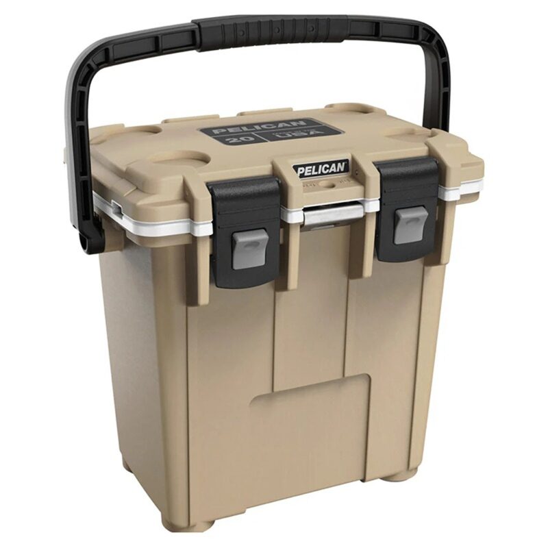 Pelican 20QT Elite Cooler Tan/White - Premium Ice Chest with Up to 5 Days Retention 20Q-1-TANWHT