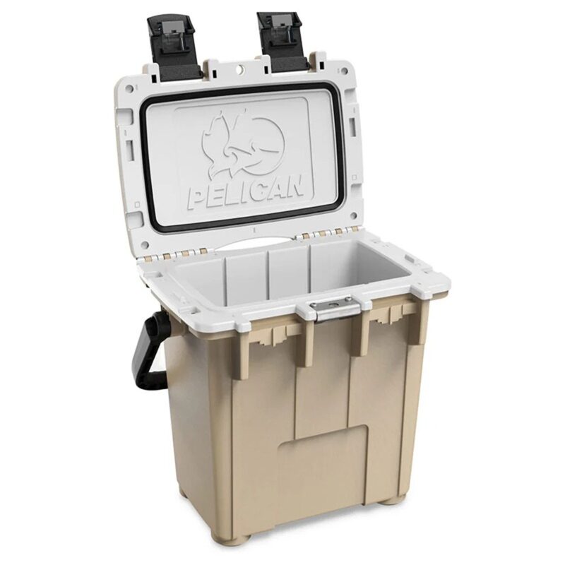 Pelican 20QT Elite Cooler Tan/White - Premium Ice Chest with Up to 5 Days Retention 20Q-1-TANWHT
