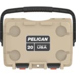 Pelican 20QT Elite Cooler Tan/White - Premium Ice Chest with Up to 5 Days Retention 20Q-1-TANWHT