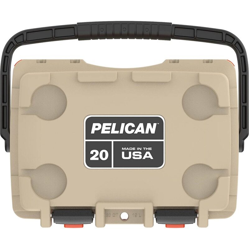 Pelican 20QT Elite Cooler Tan/White - Premium Ice Chest with Up to 5 Days Retention 20Q-1-TANWHT