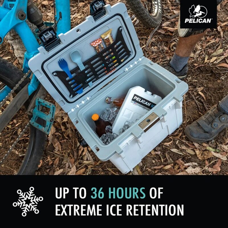 Pelican 20QT Elite Cooler White/Grey - Premium Ice Chest with Up to 5 Days Retention 20Q-1-WHTGRY