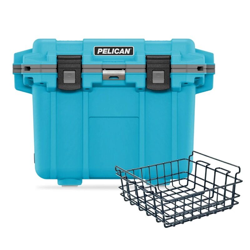 Pelican 30QT Elite Cooler Cool Blue/Grey - Premium Rotomolded Ice Chest Up to 6 Days Retention 30Q-1-CLBLUGRY