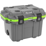 Pelican 30QT Elite Cooler Dark Grey/Emerald Green - Premium Rotomolded Ice Chest Up to 6 Days Retention 30Q-1-DKGRYEGRN