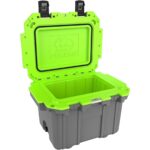 Pelican 30QT Elite Cooler Dark Grey/Emerald Green - Premium Rotomolded Ice Chest Up to 6 Days Retention 30Q-1-DKGRYEGRN