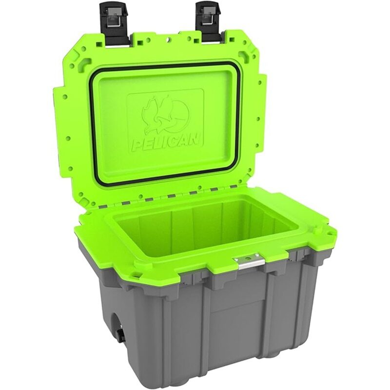 Pelican 30QT Elite Cooler Dark Grey/Emerald Green - Premium Rotomolded Ice Chest Up to 6 Days Retention 30Q-1-DKGRYEGRN