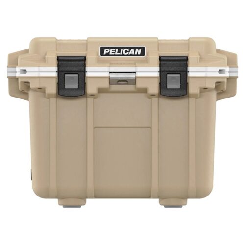 Pelican 30QT Elite Cooler Tan/White - Premium Rotomolded Ice Chest Up to 6 Days Retention 30Q-1-TANWHT
