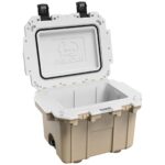 Pelican 30QT Elite Cooler Tan/White - Premium Rotomolded Ice Chest Up to 6 Days Retention 30Q-1-TANWHT