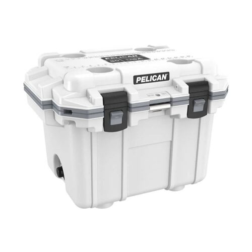 Pelican 30QT Elite Cooler White/Grey - Premium Rotomolded Ice Chest Up to 6 Days Retention 30Q-1-WHTGRY