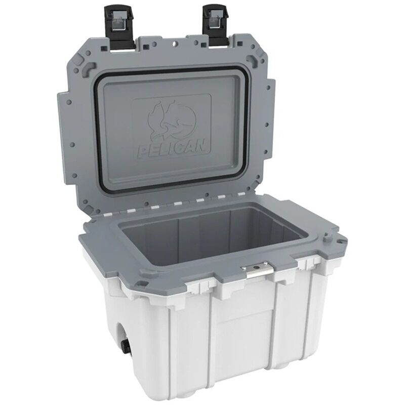 Pelican 30QT Elite Cooler White/Grey - Premium Rotomolded Ice Chest Up to 6 Days Retention 30Q-1-WHTGRY