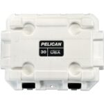 Pelican 30QT Elite Cooler White/Grey - Premium Rotomolded Ice Chest Up to 6 Days Retention 30Q-1-WHTGRY