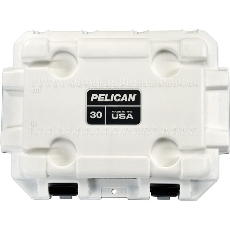 Pelican 30QT Elite Cooler White/Grey - Premium Rotomolded Ice Chest Up to 6 Days Retention 30Q-1-WHTGRY