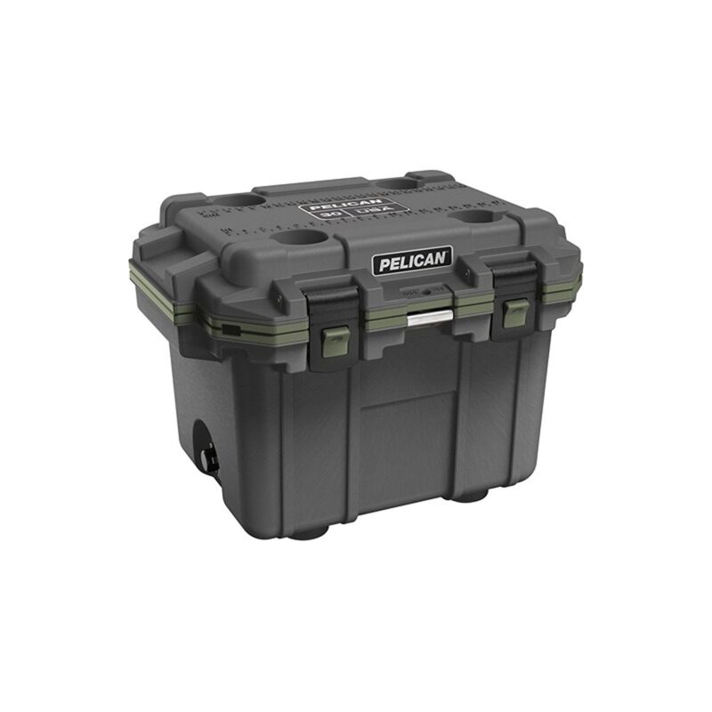 Pelican 30QT Elite Cooler metal/OD Green - Premium Rotomolded Ice Chest Up to 6 Days Retention 30Q-14-GNMTLOD