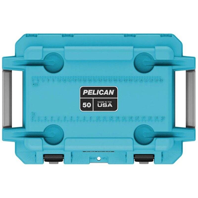 Pelican 50QT Elite Cooler Cool Blue/Grey - Premium Rotomolded Ice Chest Up to 7 Days Retention 50Q-1-CLBLUGRY