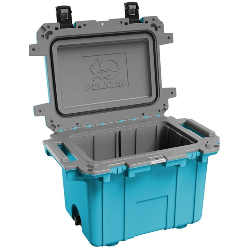 Pelican 50QT Elite Cooler Cool Blue/Grey - Premium Rotomolded Ice Chest Up to 7 Days Retention 50Q-1-CLBLUGRY
