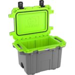 Pelican 50QT Elite Cooler Dark Grey/Emerald Green - Premium Rotomolded Ice Chest Up to 7 Days Retention 50Q-1-DKGRYEGRN