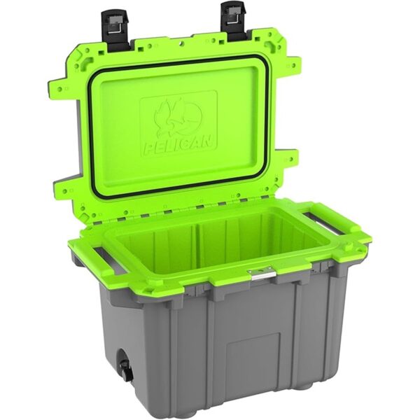 Pelican 50QT Elite Cooler Dark Grey/Emerald Green - Premium Rotomolded Ice Chest Up to 7 Days Retention 50Q-1-DKGRYEGRN