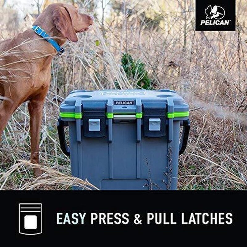 Pelican 50QT Elite Cooler Dark Grey/Emerald Green - Premium Rotomolded Ice Chest Up to 7 Days Retention 50Q-1-DKGRYEGRN