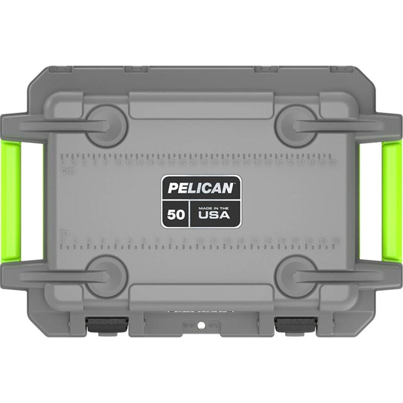 Pelican 50QT Elite Cooler Dark Grey/Emerald Green - Premium Rotomolded Ice Chest Up to 7 Days Retention 50Q-1-DKGRYEGRN
