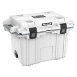 Pelican 50QT Elite Cooler White/Grey - Premium Rotomolded Ice Chest Up to 7 Days Retention 50Q-1-WHTGRY