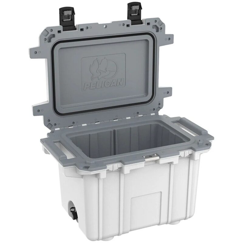 Pelican 50QT Elite Cooler White/Grey - Premium Rotomolded Ice Chest Up to 7 Days Retention 50Q-1-WHTGRY