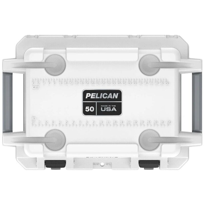 Pelican 50QT Elite Cooler White/Grey - Premium Rotomolded Ice Chest Up to 7 Days Retention 50Q-1-WHTGRY