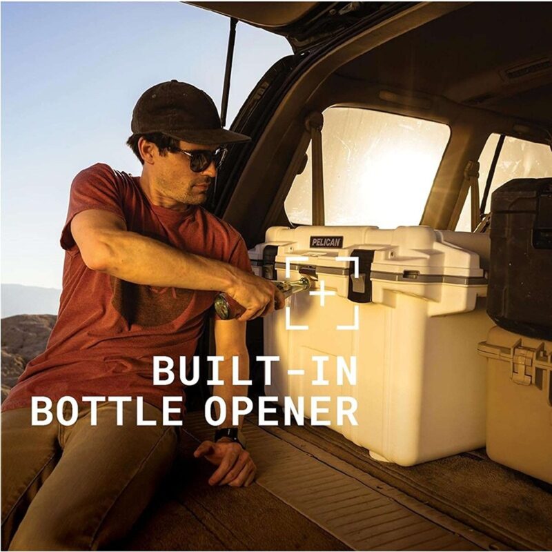 Pelican 50QT Elite Cooler White/Grey - Premium Rotomolded Ice Chest Up to 7 Days Retention 50Q-1-WHTGRY