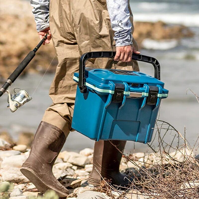 Pelican 70QT Elite Cooler Cool Blue/Grey - Premium Rotomolded Ice Chest Up to 10 Days Retention 70Q-1-CLBLUGRY