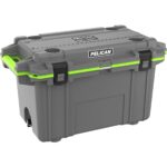 Pelican 70QT Elite Cooler Dark Grey/Emerald Green - Premium Rotomolded Ice Chest Up to 10 Days Retention 70Q-1-DKGRYEGRN