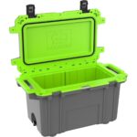 Pelican 70QT Elite Cooler Dark Grey/Emerald Green - Premium Rotomolded Ice Chest Up to 10 Days Retention 70Q-1-DKGRYEGRN
