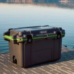 Pelican 70QT Elite Cooler Dark Grey/Emerald Green - Premium Rotomolded Ice Chest Up to 10 Days Retention 70Q-1-DKGRYEGRN