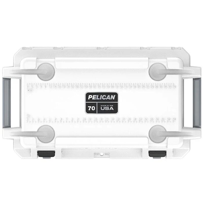 Pelican 70QT Elite Cooler White/Grey - Premium Rotomolded Ice Chest Up to 10 Days Retention 70Q-1-WHTGRY