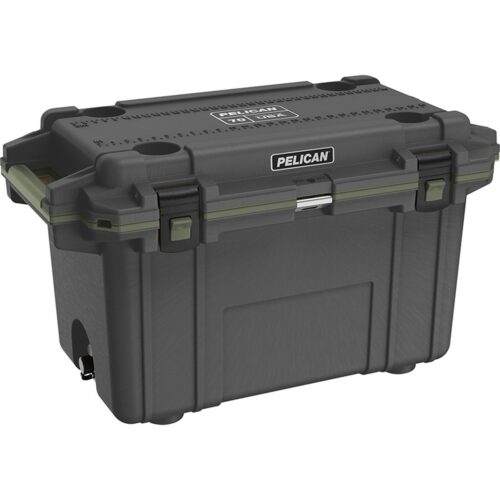 Pelican 70QT Elite Cooler metal/OD Green - Premium Rotomolded Ice Chest Up to 10 Days Retention 70Q-14-GNMTLOD