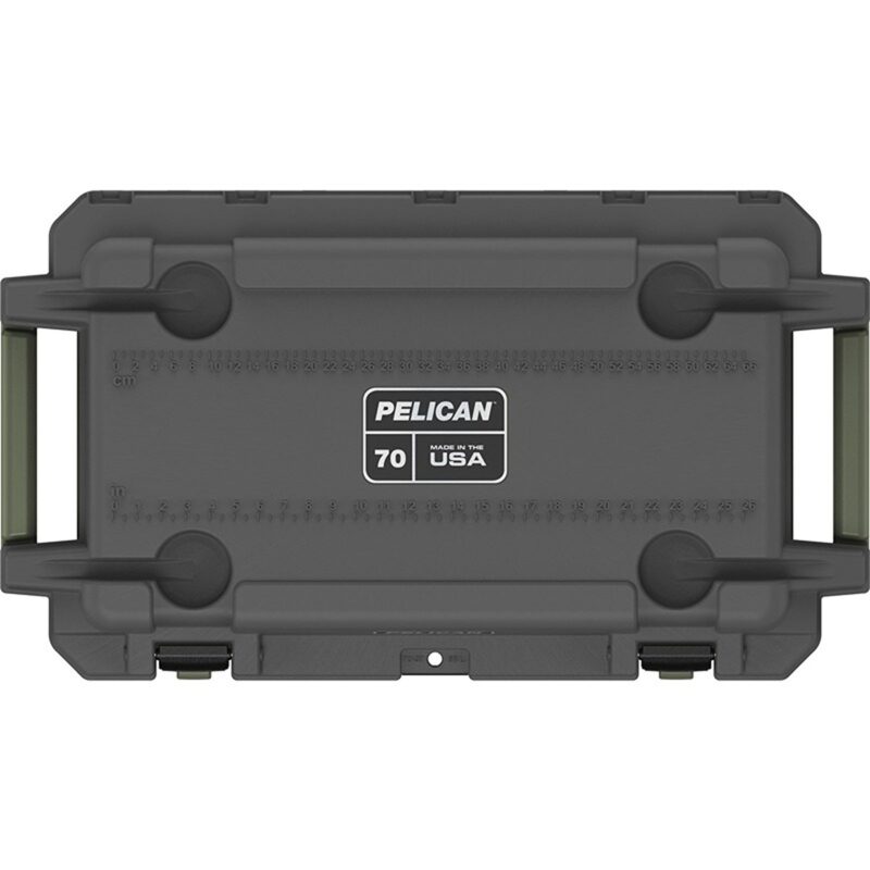 Pelican 70QT Elite Cooler metal/OD Green - Premium Rotomolded Ice Chest Up to 10 Days Retention 70Q-14-GNMTLOD