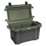 Pelican 70QT Elite Cooler metal/OD Green - Premium Rotomolded Ice Chest Up to 10 Days Retention 70Q-14-GNMTLOD