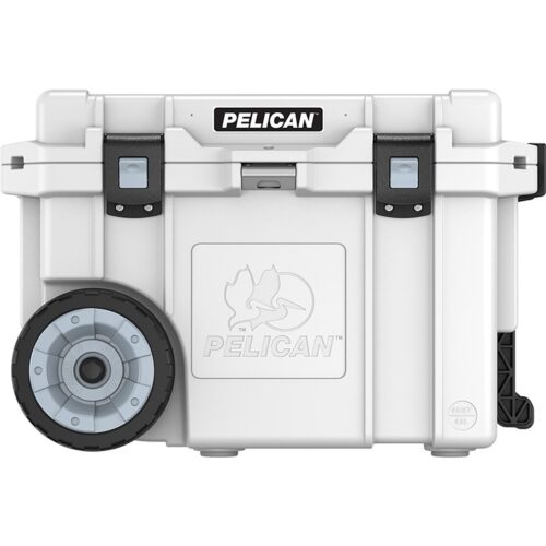 Pelican 45QT Elite Wheeled Cooler White - Premium Rotomolded Rolling Ice Chest with Wheels 45QW-1-WHT