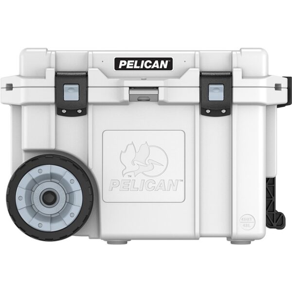 Pelican 45QT Elite Wheeled Cooler White - Premium Rotomolded Rolling Ice Chest with Wheels 45QW-1-WHT