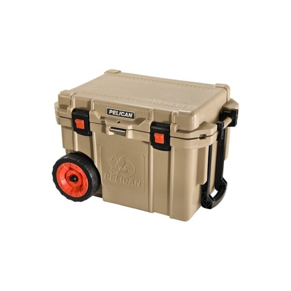 Pelican 45QT Elite Wheeled Cooler Tan - Premium Rotomolded Rolling Ice Chest with Wheels 45QW-2-TAN