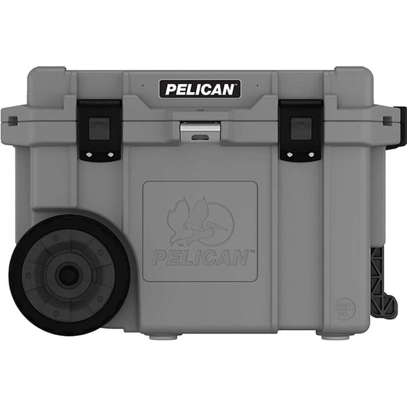 Pelican 45QT Elite Wheeled Cooler Dark Gray - Premium Rotomolded Rolling Ice Chest with Wheels 45QW-6-DKGRY