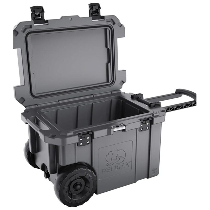 Pelican 45QT Elite Wheeled Cooler Dark Gray - Premium Rotomolded Rolling Ice Chest with Wheels 45QW-6-DKGRY