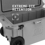 Pelican 45QT Elite Wheeled Cooler Dark Gray - Premium Rotomolded Rolling Ice Chest with Wheels 45QW-6-DKGRY